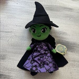 Wicked For Good Elphaba Plush Toy 10’ with Black Hat and Purple NWT